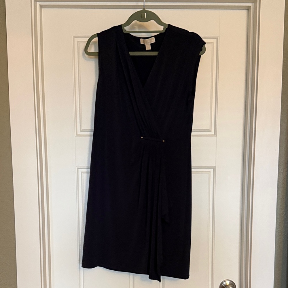 Michael Kors Elegant Navy Asymmetrical Dress